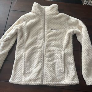 White fluffy Columbia jacket size medium